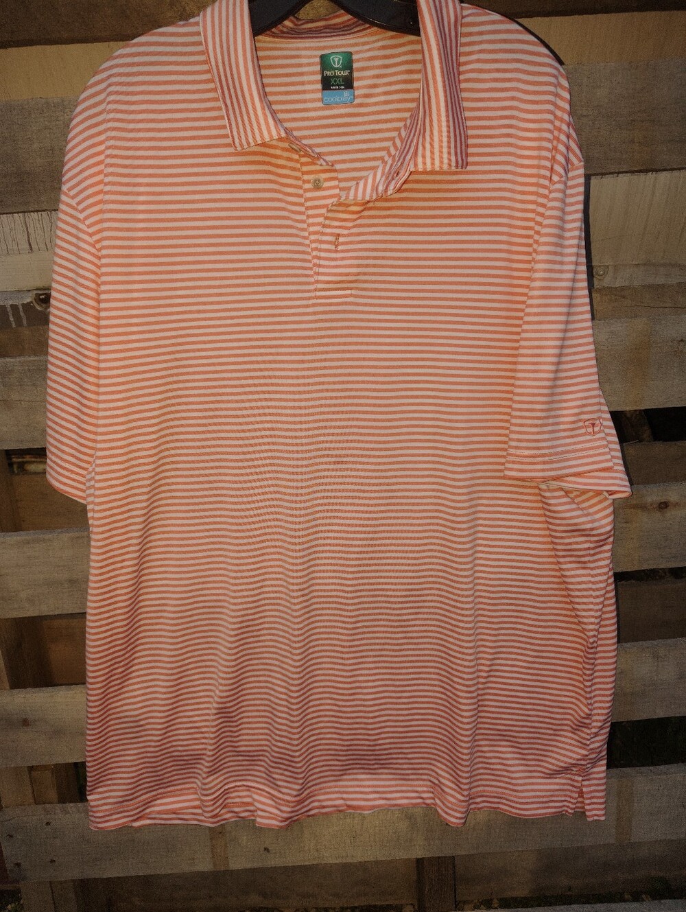 XL Men’s Orange Striped Polo Shirt XXL